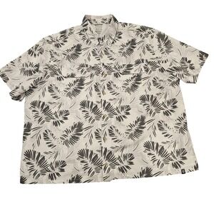 Chaps Mens Tropical Leaf Print Short Sleeve Button Up Shirt 3XL‎ Big Tall
